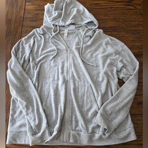 ALO Yoga Heather Gray Zip-Up Hoodie